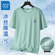 真維斯冰絲短袖t恤男夏季涼感速干衣青少年戶(hù)外運動(dòng)訓練透氣大碼T恤衫GW 水綠#ZS海上魚(yú) 3XL