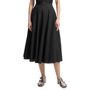 THEORY 女士高腰半身裙 A字型中長(cháng)款 棉質(zhì)面料 簡(jiǎn)約休閑 黑色 大