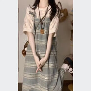 霏楚套裝2025夏季新款甜美清新風(fēng)格背帶連衣裙修身顯瘦長(cháng)裙泡泡襯衫 背帶裙單件 XL 建議118-135斤