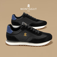 夢(mèng)特嬌法國輕奢男鞋 2026春秋新款高端復古休閑運動(dòng)鞋 時(shí)尚百搭阿甘鞋 黑色 （此款偏大，請拍小一碼） 41