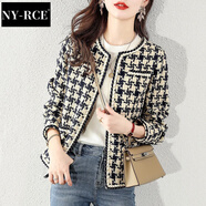 NY-RCE小香風(fēng)毛呢短外套女2025年春秋季新款小個(gè)子風(fēng)衣時(shí)尚休閑上衣外套 圖片色 S （90-100斤)