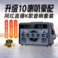 山水（SANSUI）便攜式手提音箱廣場(chǎng)舞音響音箱帶KTV無(wú)線(xiàn)話(huà)筒小型直播k歌音響移動(dòng)戶(hù)外大功率聲卡卡拉OK G12【歌詞同步+10喇叭】