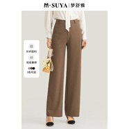 夢(mèng)舒雅女褲商場(chǎng)同款耐磨抗起球垂順喇叭褲女25春季高腰寬松休閑筒喇褲