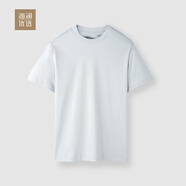 海瀾優(yōu)選生活館（HEILAN HOME）25夏季新品時尚簡約細(xì)膩光澤男短袖T恤 淺灰 XL