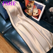 FSHE高級(jí)感仿醋酸緞面吊帶連衣裙女2025夏季新款修身中長(zhǎng)款無(wú)袖背心裙 香檳色【版 好質(zhì)感】 2XL 【建議120-135斤】