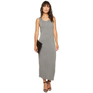 kensie女式低調粗紡混紡連衣裙 帶露背 麻灰色 M