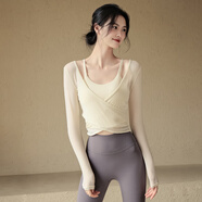 ACKDCS瑜伽服普拉提上衣女春秋季跑步運動(dòng)時(shí)尚網(wǎng)紗健身套裝高級感兩件套