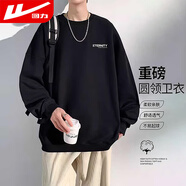 回力（Warrior）衛(wèi)衣男圓領(lǐng)長袖t恤印花百搭套頭衫男春秋季休閑運動上衣男裝
