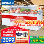 星星（XINGX）【囤貨必備】星星冷柜商用大容量冰柜 518/718升L 全冷藏冷凍大冷凍柜 保鮮 水餃/肉丸/鮮肉大冰柜 【718升-35℃】1.945米 1級(jí) 帶鎖 帶輪