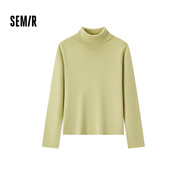 森馬（Semir）森柔毛衫|毛衣女基礎(chǔ)款高領(lǐng)緊身2024冬季純色套頭衫109724107011