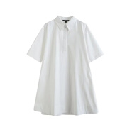 COLORFUL GEMS夏季顯瘦A字連衣裙寬松休閑襯衫dress2025 白色 L