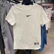 NBA KIDS-NIKE夏季新款ins 潮流打勾短袖男寬松休閑遮肉短袖舒適透氣運動 耐克小鉤+彩標【白色短袖】 XL 耐克XL【105-125斤】