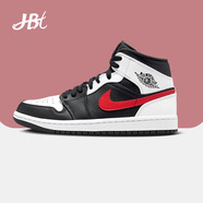 耐克（NIKE）【潮】休閑鞋Air Jordan aj1 Mid女子中幫板鞋輕便透氣運動籃球鞋 554725-075 黑白熊貓 35.5