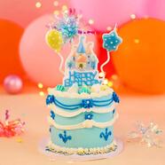 多美憶生日?qǐng)鼍安贾蒙昭b飾男女孩兒童生日快樂蛋糕蠟燭插件王子城堡