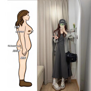 燁聆夏季大碼女裝2025新款套裝女胖子穿搭一整套胖妹妹200斤夏裝高端 灰色襯衫+吊帶裙【兩件套】 L 【建議100-120斤】