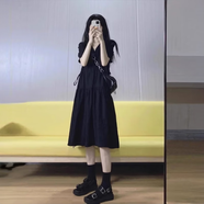 衣然呈品黑色連衣裙女小個(gè)子2025夏季新款赫本風(fēng)高級感黑裙顯瘦法式長(cháng)裙女 黑色 M 【建議95-110斤】