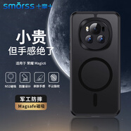 Smorss適用榮耀Magic6手機(jī)殼honor Magic保護(hù)套MagSafe磁吸硅膠軟邊防摔保護(hù)殼親膚磨砂防指紋 黑色