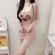 XCFREHT韓國2025春夏新款純情幼態(tài)軟糯修身氣質(zhì)包臀吊帶連衣裙單件顯身材 粉色單件裙羞羞眼睛 S 80-95斤