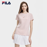 FILA 斐樂(lè )女裝官方女士短袖T恤夏季休閑運動(dòng)內搭t恤運動(dòng)上衣 瓏臨粉-F11W329117F M （165/84A/M）