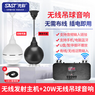 先科無線藍牙壁掛式音響店鋪商用餐廳店鋪超市專用桌球廳吊球喇叭套裝茶室美容室吊裝音響奶茶店專用 【無線主機】配【20W吊球音響】 1個音響套裝