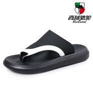 西域駱駝（VANCAMEL）拖鞋男夏季2025新款軟底沙灘鞋男戶(hù)外人字拖防水防滑耐磨拖鞋 黑色9812 40