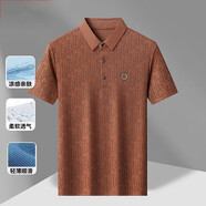 俞兆林爸爸T恤冰絲夏季男士短袖T恤中年爸爸冰絲翻領(lǐng)POLO衫男父親節(jié)禮物 6603橘色 冰絲涼感 S 165/105 建議80-110斤