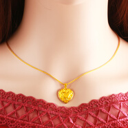 千影黃金項(xiàng)鏈吊墜9999足金女款素金飾品心形墜子真金送情人年輕人按克 重1.97-2.2g(含工費(fèi)30)