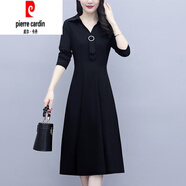 皮爾卡丹（pierre cardin）貴夫人連衣裙女春秋2025新款收腰顯瘦遮肚子洋氣a字裙子 6602 2XL 【125-135斤】