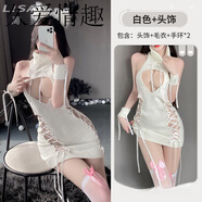 離騷情趣內(nèi)衣情趣毛衣露胸高領(lǐng)大碼睡衣激情火辣床上免脫誘惑 白色毛衣 均碼 白色毛衣+3032白