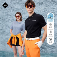 金林德伯格（J.Lindeberg）商場同款GOLF夏季新款情侶翻領(lǐng)T恤短袖商務POLO衫男女52413Z031 RPR黑色2.0 2XL
