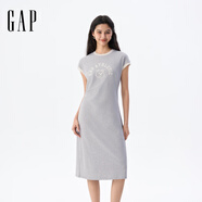 GAP女裝2025夏季新款LOGO修身運動(dòng)無(wú)袖連衣裙長(cháng)裙衛衣裙765947 淺灰色 L (170/88A) 亞洲尺碼