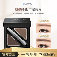 BLEUNUIT深藍彩妝黑魅雙色眉粉棕灰色+淺棕色3.6g防水防汗不易暈染送女友