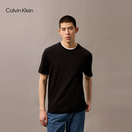 Calvin Klein高級(jí)成衣系列25春夏新款男士ck純棉休閑凈色內(nèi)搭短袖T恤4LB275G UB1-太空黑 L