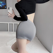 墜落公主無(wú)內襯微透包臀裙半身裙性感緊身短裙女高腰收腹顯瘦彈力包臀裙 灰色 M 80-120斤