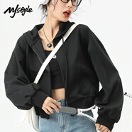 MJ STYLE插肩袖短款開衫外套女2025年秋季寬松休閑百搭運動風(fēng)學(xué)生長袖上衣