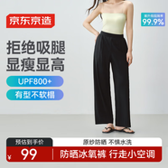 京東京造休閑褲女防曬褲女夏季高腰透氣涼感戶外防紫外線UPF800  黑色 S