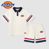 DICKIESDickies童裝男童套裝夏季兒童夏款polo短袖t恤男孩時(shí)尚運(yùn)動風(fēng)短褲 杏/DK紅標(biāo)K-杏/DK紅標(biāo)K 110 【推薦體重30-37斤】