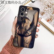 派欽蘋果iPhone11手機(jī)殼防摔11ProMax時(shí)尚iPhone12蘋果XR性感個(gè)性殼 A黑褲紋身女C 蘋果15