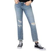 Silver Jeans 女式 Sam 休閑男友款牛仔褲, 做舊中號燈罩 做舊中號燈罩 24W x 29L