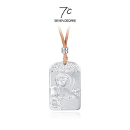 七度（SEVEN DEGREE）足銀項鏈男女款簡(jiǎn)約平安如來(lái)無(wú)事牌掛件本命年高級感吊墜 如來(lái)佛無(wú)事牌