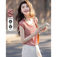德瑪納【遠(yuǎn)離悶熱】夏季撞色圓領(lǐng)抽褶無(wú)袖冰絲線衫小個(gè)子針織衫女上衣
