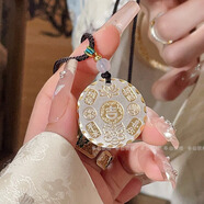 銀飾足銀999無(wú)事牌吊墜男女項鏈七夕情人節禮物送女友老婆 吉言招財吊墜+琺瑯心經(jīng)開(kāi)口戒指