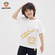 大嘴猴（paul frank）童裝兒童短袖T恤2025夏季款多色潮流圓領(lǐng)男女童短袖上衣短褲 182B米白色 110