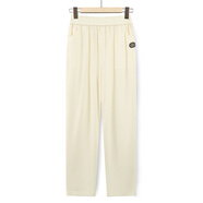 俞兆林（YUZHAOLIN）中年媽媽夏季薄款九分褲中老年人春夏新款天絲棉直筒外穿休閑褲女 米白色 薄款 3XL 建議（125-140斤）