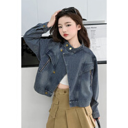 HUALIN FASHION女童牛仔外套春秋蝙蝠衫上衣中大童洋氣網(wǎng)紅外穿2025 藍色 M 120c