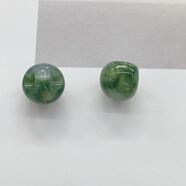 玉石國風(fēng)圓形紐扣  盤(pán)扣釘珠新中式國風(fēng)紐扣珠邊孔樹(shù)脂仿玉石圓形 玉石綠六顆 10mm