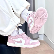 NIKE耐克aj1板鞋男女情侶夏秋季新款低幫舒適防滑耐磨籃球鞋子女鞋 粉白色Aj1/店長推薦 38