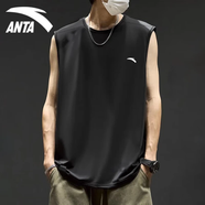 安踏【秒殺特價(jià)】冰膚涼感男子運(yùn)動(dòng)短袖夏季透氣吸汗緊身上衣速干t恤 【背心速干】基礎(chǔ)黑-2 L 175  (125-145斤)