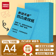 天章 （TANGO）A4封面紙 雙面凹凸皮紋紙 壓紋紙 云彩紙 封皮紙 彩色卡紙標(biāo)書封面 硬厚手工卡紙湖藍(lán)色210g100張