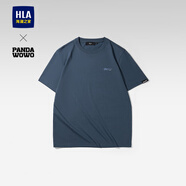 海瀾之家（HLA）短袖T恤男panda wowo熊貓涼感t恤圓領(lǐng)短袖男夏季 藏青JT XL 180/96A(XL) 推薦76-82kg